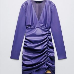 Zara | Blogger Fave - Faux Leather Ruched Dress